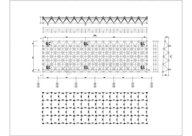徐州市某大型工业集团单层钢网架结构厂房全套建筑结构设计CAD图纸-图一