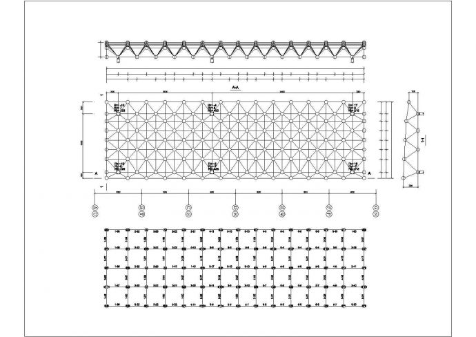 徐州市某大型工业集团单层钢网架结构厂房全套建筑结构设计CAD图纸_图1