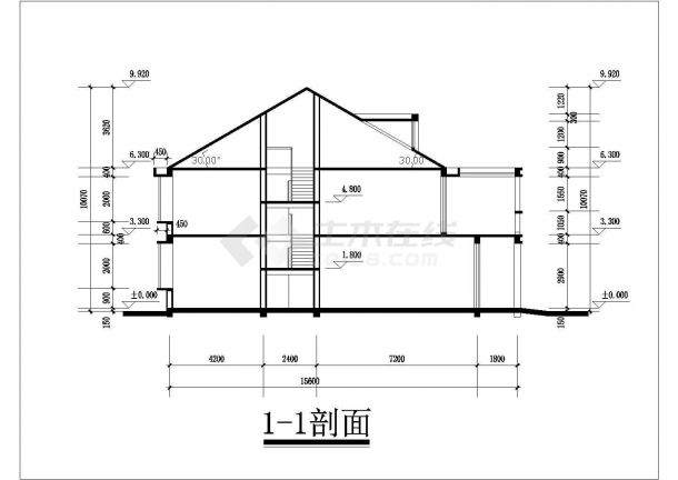 沈阳连体别墅设计全套施工cad图，含效果图-图二