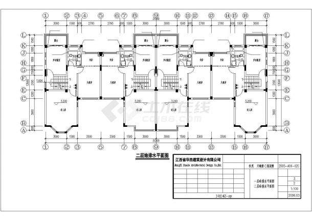 三亚市某现代化村镇720平米3层框混别墅给排水系统设计CAD图纸-图一