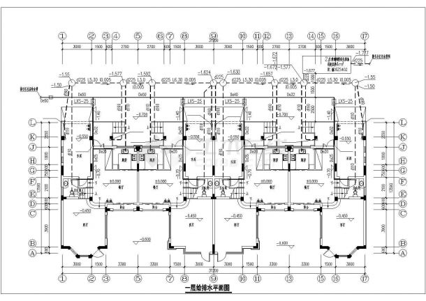 三亚市某现代化村镇720平米3层框混别墅给排水系统设计CAD图纸-图二