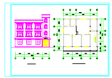 某地区三套三层住宅楼建筑设计cad图纸_图1