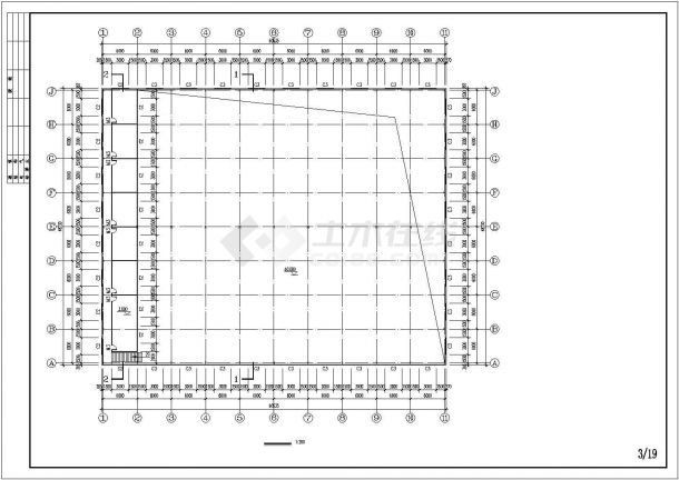 扬州市某大型玩具厂2层钢结构生产厂房全套建筑结构设计CAD图纸-图二