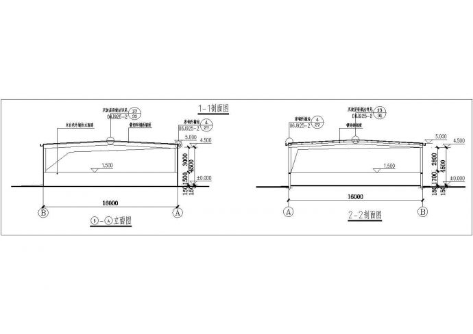 青岛市某啤酒厂440平米单层钢混框架结构垃圾站建筑设计CAD图纸_图1