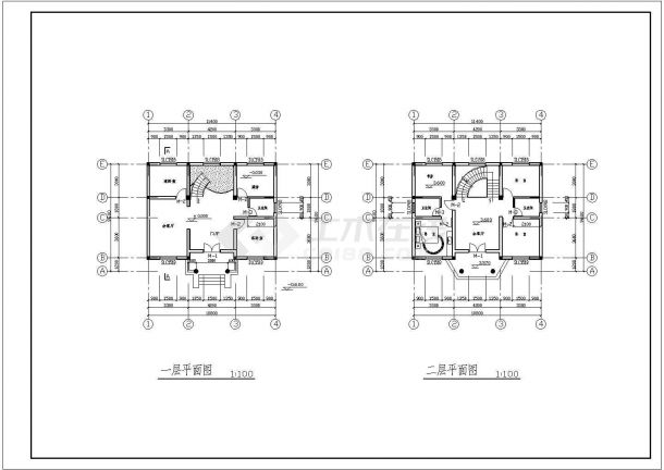 某三层框架结构别墅设计cad详细建筑施工图纸-图一
