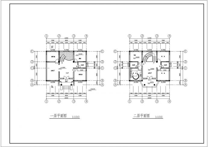 某三层框架结构别墅设计cad详细建筑施工图纸_图1