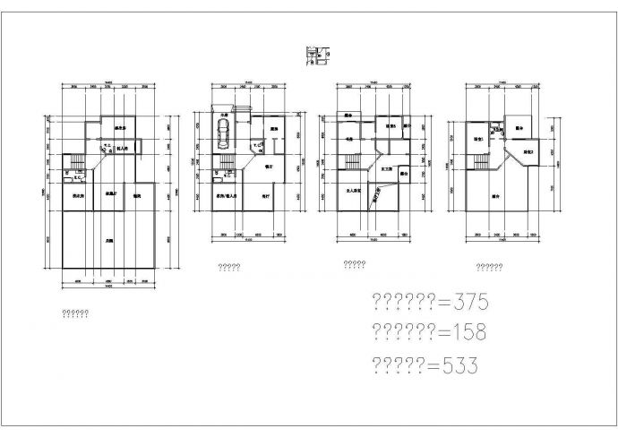 某多层框架结构别墅设计cad建筑平面方案图_图1