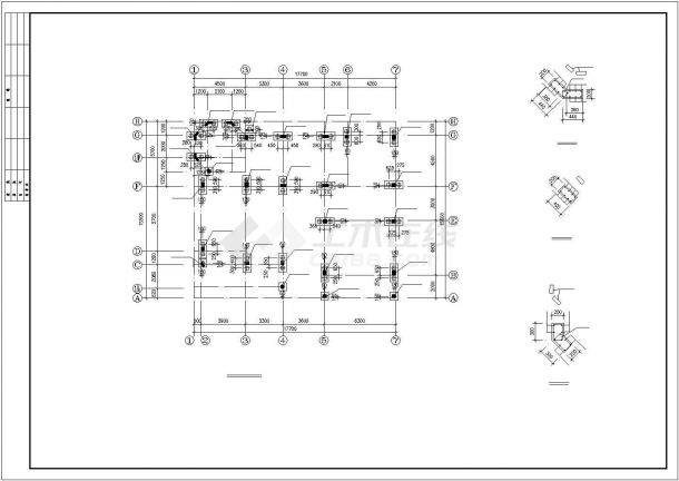270平米3层砖混结构乡村别墅结构设计CAD图纸（含地下室和效果图）-图一