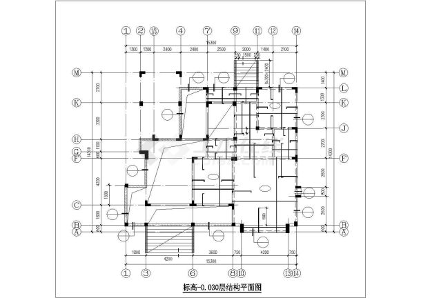 250平米左右2层砖混结构单体别墅结构设计CAD图纸（含地下室）-图二