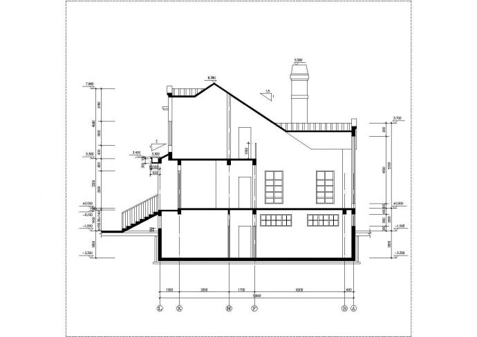 310平米2层框混结构单体别墅平立剖面设计CAD图纸（带地下室）_图1