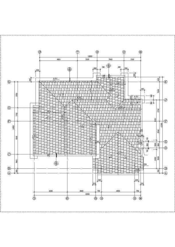 310平米2层框混结构单体别墅平立剖面设计CAD图纸（带地下室）-图二