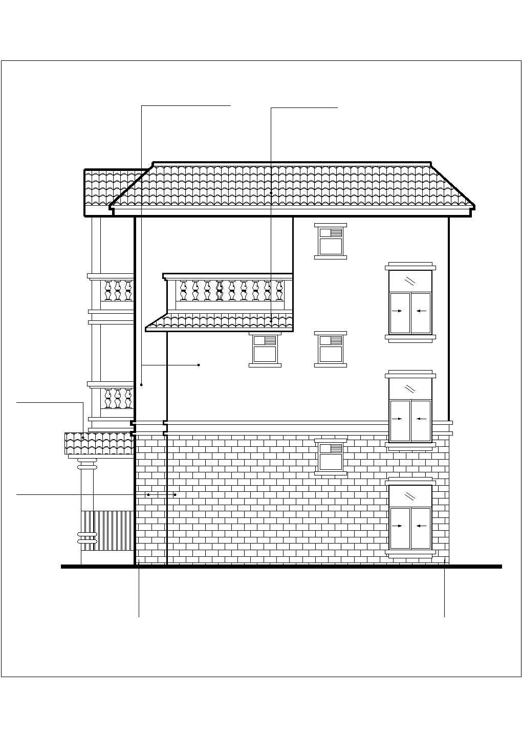 420平米3层混合结构单体别墅建筑+结构设计CAD图纸（含地下室）