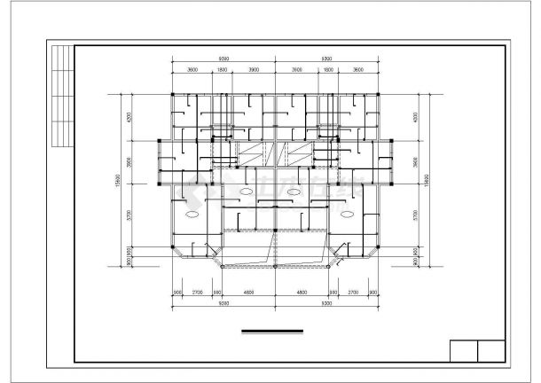 450平米2层框混结构双拼别墅全套结构设计CAD图纸-图一