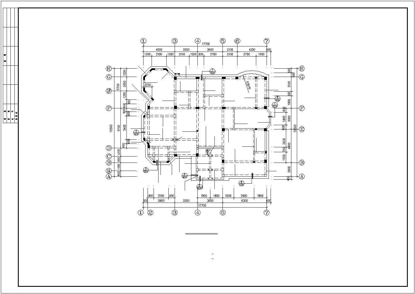 呼和浩特市某现代村镇2层框混单体别墅全套结构设计CAD图纸