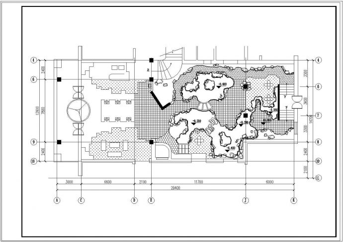 屋顶花园规划CAD图纸._图1