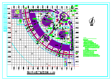 某国际大酒店广场全套环境绿化设计cad图纸_图1