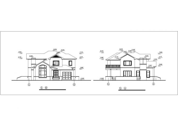 漯河市某村镇337平米2层框混结构乡村别墅平立剖面设计CAD图纸_图1