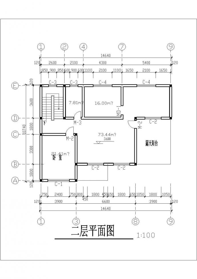 秦皇岛市某村镇340平米2层砖混结构乡村别墅平立剖面设计CAD图纸_图1