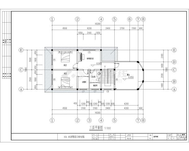 占地113平方米三层独栋别墅建筑全套cad图纸，含效果图-图二