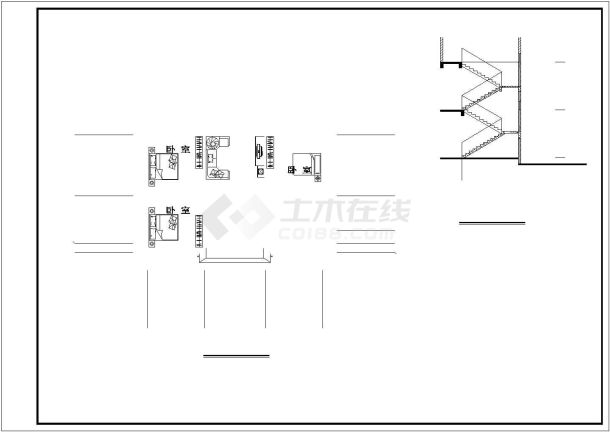 占地110平米2层混合结构独栋别墅建筑+结构设计CAD图纸-图二