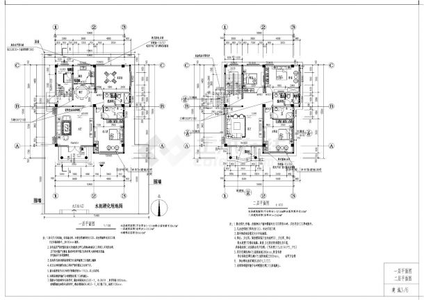 359平方米三层独栋别墅建筑全套施工cad图纸，含效果图-图二