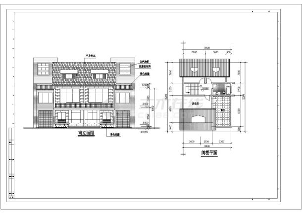 几套简易别墅设计施工CAD图-图二