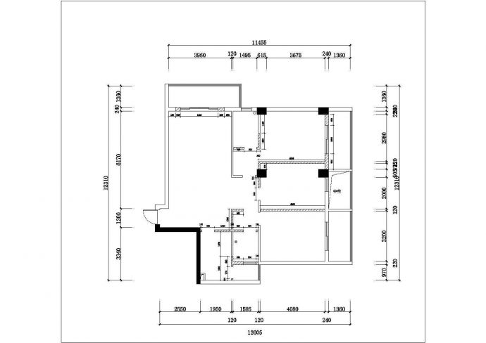 某中式风格三室两厅住宅设计cad施工图_图1