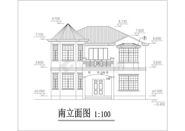 260平米2层框混结构单体别墅平立面设计CAD图纸（含楼梯设计图）-图一