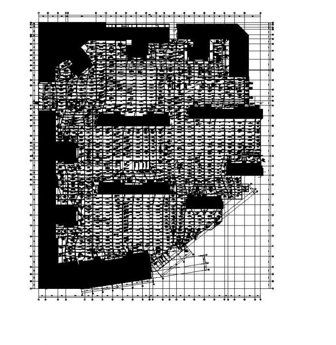 广东大型高层剪力墙住宅地下室结构图_图1