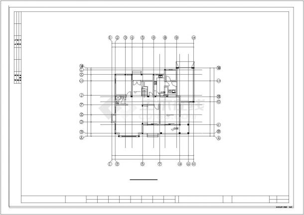 独栋高档别墅户型施工CAD方案图-图二