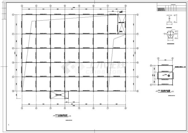 乘的士某饲料厂6800平米12层钢框架结构生产车间结构设计CAD图纸-图一