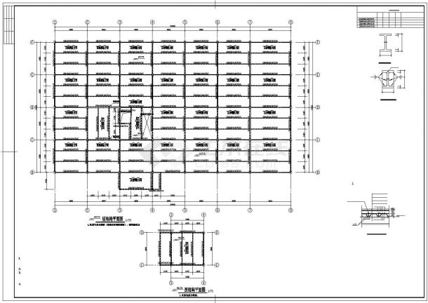 乘的士某饲料厂6800平米12层钢框架结构生产车间结构设计CAD图纸-图二
