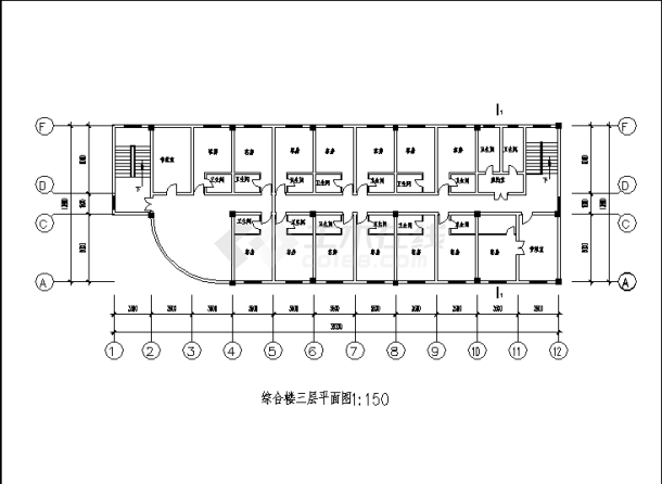 杭州某度假酒店综合楼建筑设计施工cad图纸（含说明）-图一