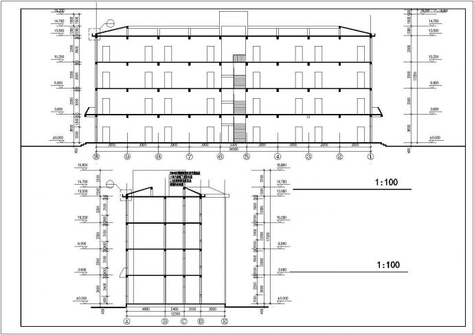 1550平方米老年公寓住宅建筑设计施工cad图纸，共九张_图1