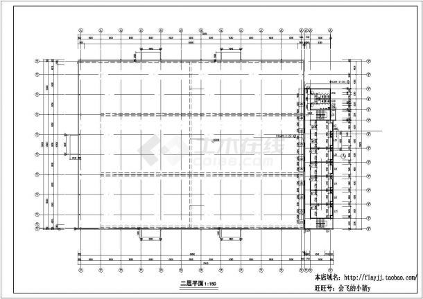 三层4463.92平米全钢结构机电公司厂房建筑图-图二