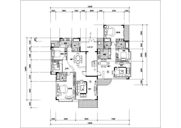 拱心石总建筑设计CAD施工图纸_图1