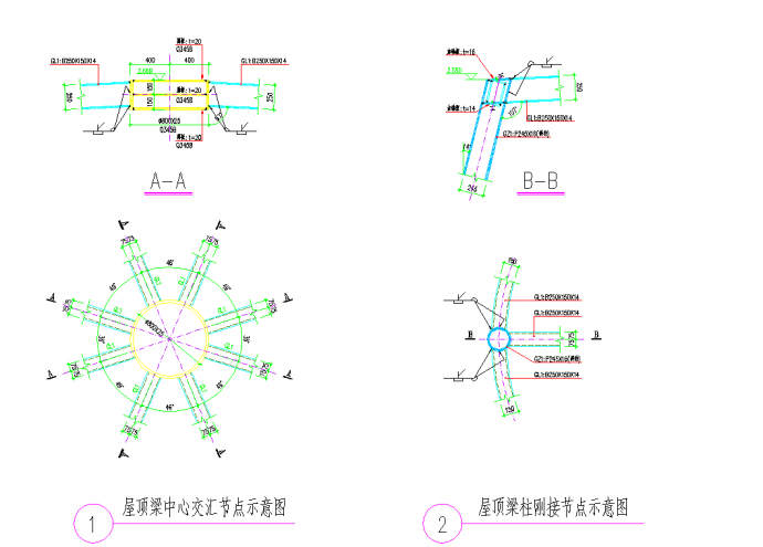 某地产业基地六个固定摊位结构图CAD图纸_图1