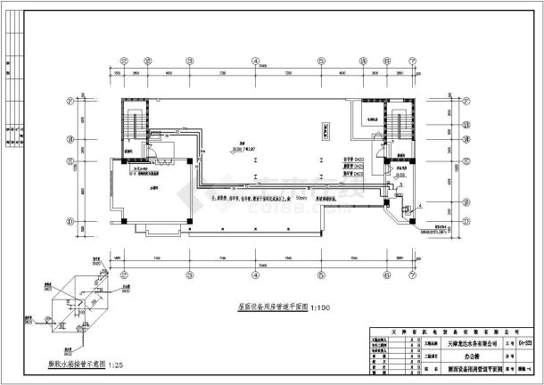 某办公楼空气源热泵改造工程设计cad全套施工图（含设计说明）-图二
