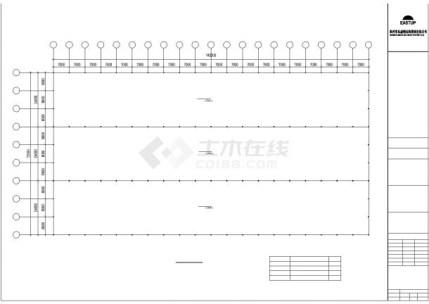 大庆市鹏达石业有限公司单层钢结构厂房全套结构设计CAD图纸-图二