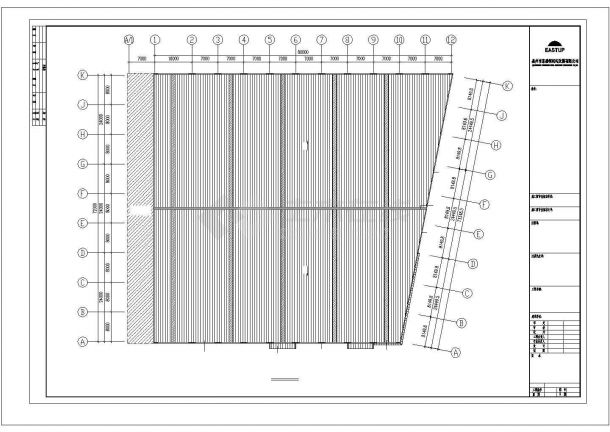 长春市某石材有限公司单层轻钢结构加工厂房全套结构设计CAD图纸-图一