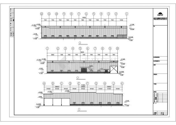 长春市某石材有限公司单层轻钢结构加工厂房全套结构设计CAD图纸-图二