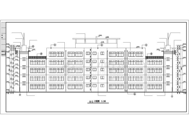 4165㎡五层市级中学教学楼建筑施工图（CAD，12张图纸）-图二
