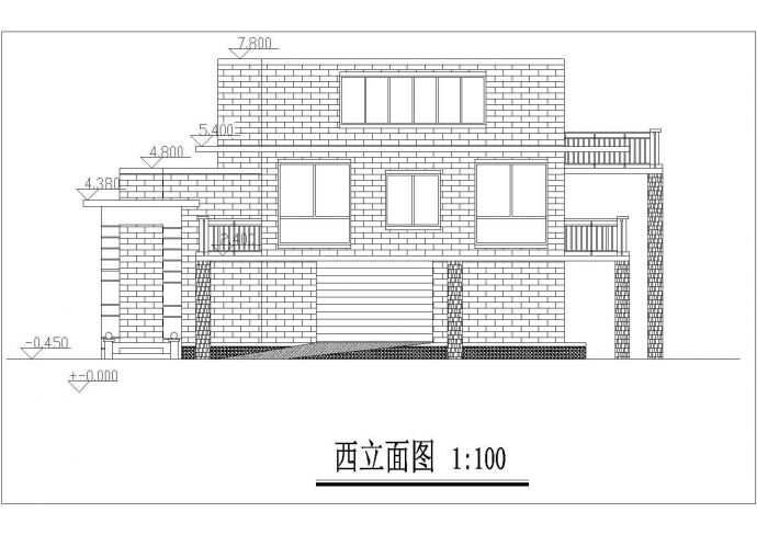 360平米3层框混结构单体别墅全套平立剖面设计CAD图纸（含效果图）_图1