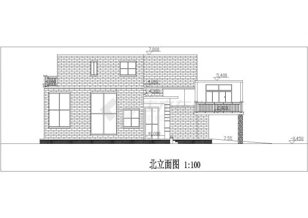 360平米3层框混结构单体别墅全套平立剖面设计CAD图纸（含效果图）-图二