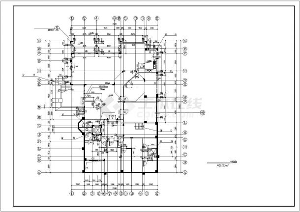 880平米2层框架结构独栋别墅全套平面设计CAD图纸（含地下室）-图二