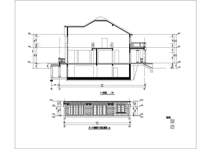 645平米2层短肢剪力墙结构单体别墅全套建筑设计CAD图纸（含地下室）_图1