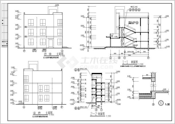 某地6班三层幼儿园建筑CAD图纸-图一