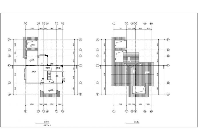 76.5平方米独栋高档别墅户型CAD施工图_图1