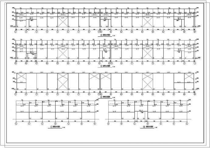 某单层钢屋面RC柱单层厂房（102.5x45m）设计cad全套结构施工图（大院设计，12图）_图1