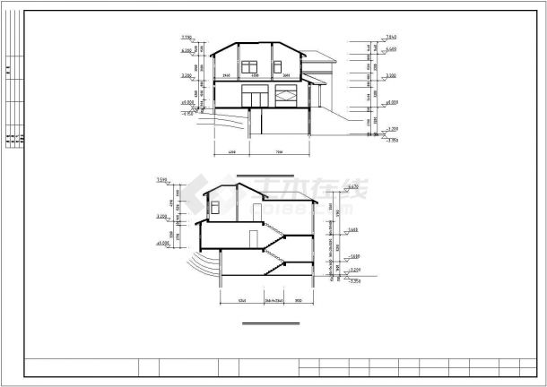 宁波市某村镇294平米2层砖混结构私人乡村别墅建筑设计CAD图纸-图一